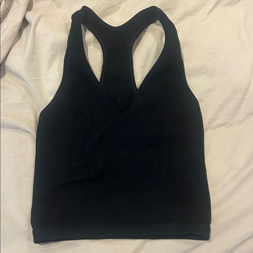 Black Ribbed Tank Top